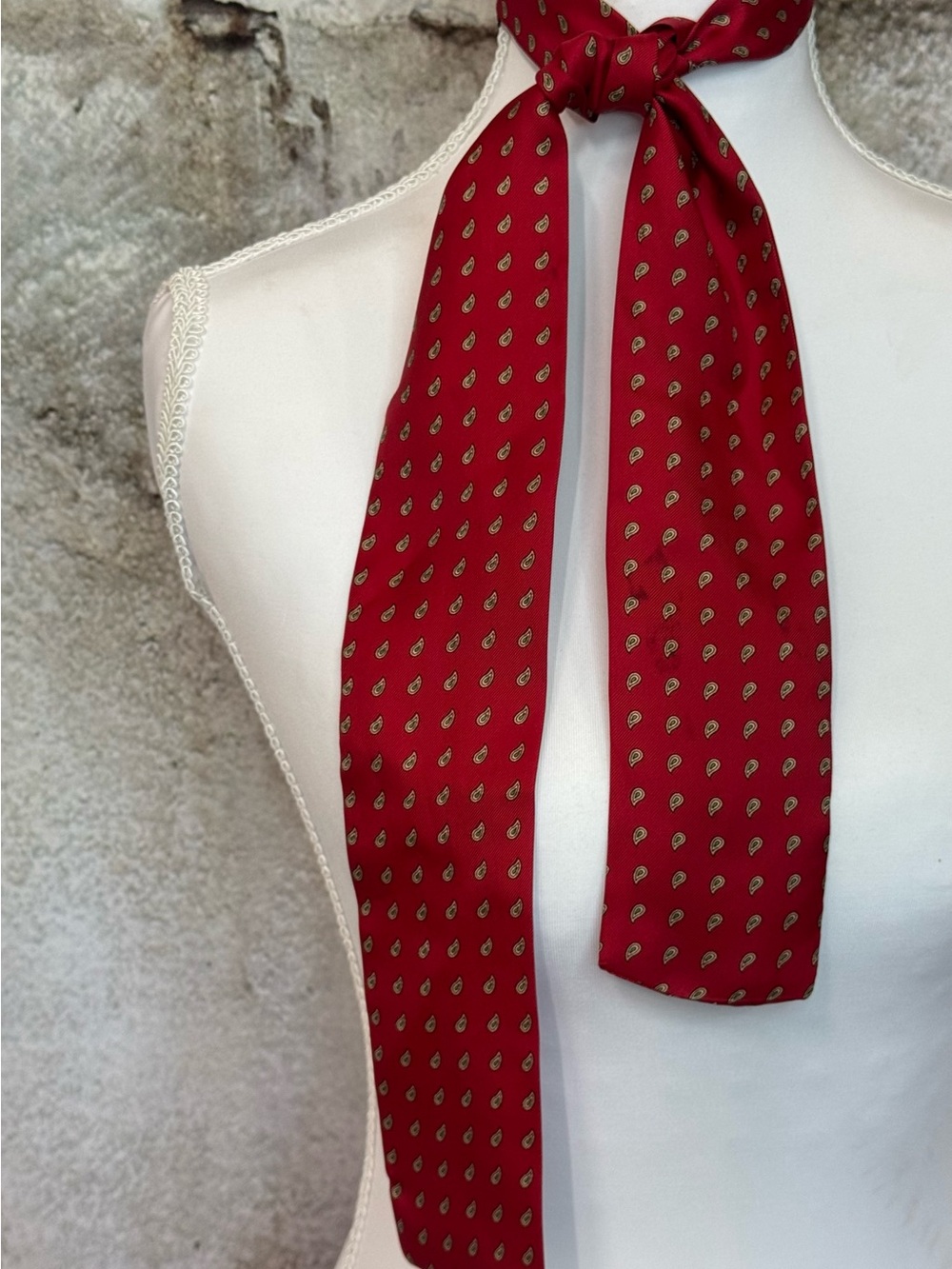 Red Patterned Neck Scarf - Women's Accessory